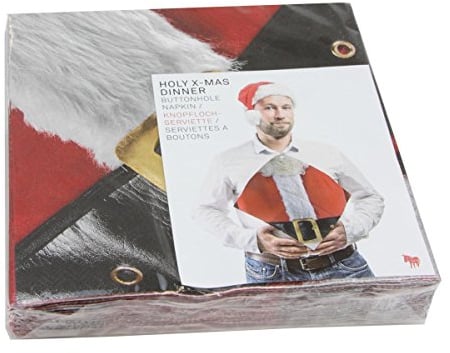 Donkey Products Knopfserviette Holy X-Mas Dinner mit Knopfloch, 20er Pack, Papierserviette, Serviette, 200413