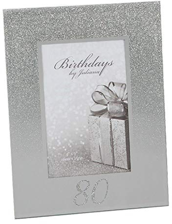 Marco de cristal con efecto espejo con purpurina de 10 x 15 cm, diseño 80