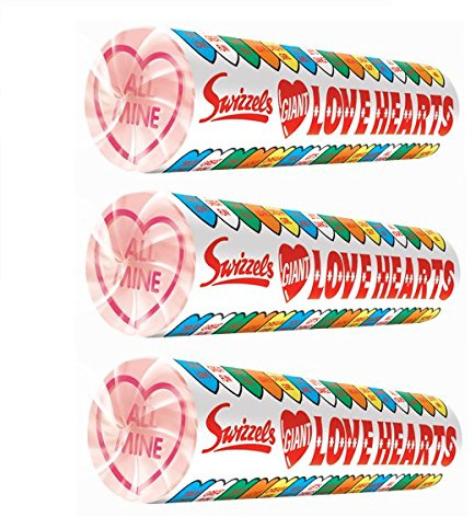 Love Hearts - Giant Fizzy Sweets - Swizzels Matlow Candy 39g (Pack of 3)