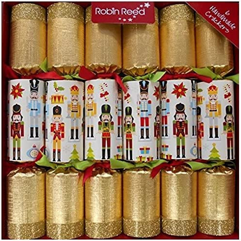 Set of 6 Nutcracker Christmas Crackers -with nutcracker inside