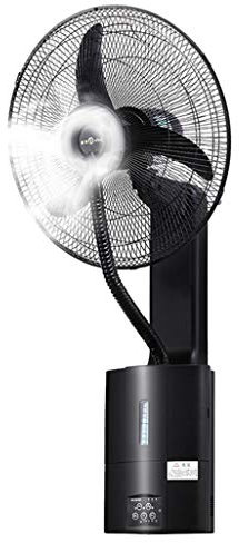 Ventilatori a piantana Ventola di nebulizzazione per montaggio a parete con nebulizzatore oscillante Ventola di raffreddamento per esposizione silenziosa a umidificatore (Color : Black)