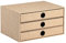 Rössler 15241382003 - Cacao - Schubladenbox 3 Fächer für DIN A4, 250x343x185 mm, aus Kakaopapier