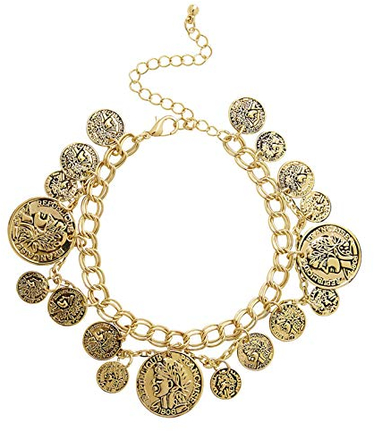 W WIDMANN MILANO Party Fashion 03578 - Goldenes Armband mit Münzen, Antik, Modeschmuck, Accessoire, Karneval, Mottoparty