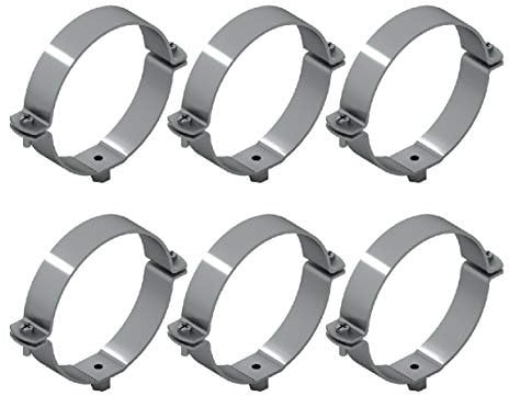 6 Collari per tubi in acciaio zincato - Raccordi per tubi - 6 Pezzi - Diametro 90 mm