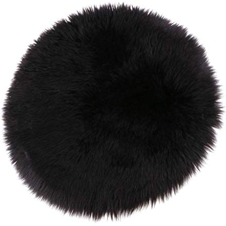 Amagogo Weiche Schaffell Sofa Hocker Stuhl Abdeckung Pad Teppich / - Schwarz