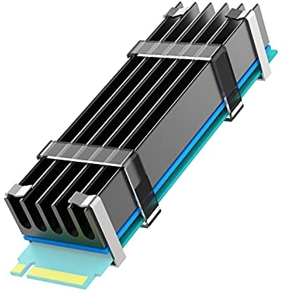 GLOTRENDS Dissipatore M.2 per SSD 2280 M.2, adatto per PC desktop, corpo in alluminio da 22x70x10 mm, incluso cuscinetto termico
