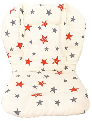 Twoworld Hochstuhl-Polster, große Größe, für Kinderwagen, Auto, Hochstuhl, Sitzkissen, Schutzbezug, atmungsaktiv (Sterne)