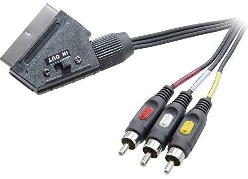 Speaka Cable de conexión profesional SCART/Composite RCA TV, receptor [1 x conector euroconector – 3 conectores RCA, 2 m Sc