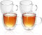 INTIRILIFE 4X Doppelwandige Thermo Gläser Set -100-150ml- Mundgeblasen isoliert für Espresso Cappuccino, Teegläser Kaffeegläser Latte Macchiato Tassen, Schwebeeffekt mit Henkel