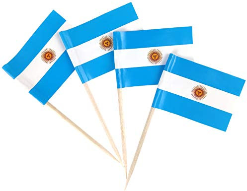 JBCD Argentinische Zahnstocher-Flagge, argentinische Mini-Cupcake-Topper, 200 Stück