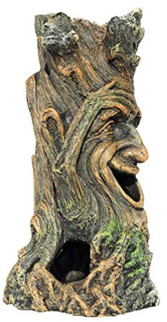 Resin Wood Trunk Log Fish Tank Decoration Tree Face Decor Aquarium Ornament Betta Fish Hideout Cave