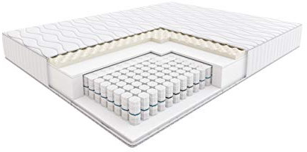 Hilding Anders Zorba Taschenfederkern | Mittelfeste | zweiseitige Matratze | Latexschaum | Federschaum | 7-Zonen-Schnitt für alle Schlaftypen | H2/H3 | Silver Bezug | 140x200