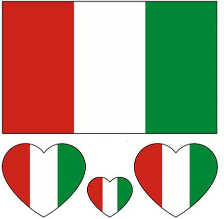 40pcs bandiera nazionale tatuaggi temporanei calcio squadra di calcio adesivi decalcomanie campionato europeo EURO 2021 2020 Coppa mondo viso corpo braccio bambino adulto impermeabile (Italia)