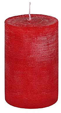 Stumpenkerze Rustic Rot 10 x Ø 8 cm, Kerze in Premium Qualität, durchgefärbte Kerze für Hochzeit, Deko, Weihnachten, Adventskranz