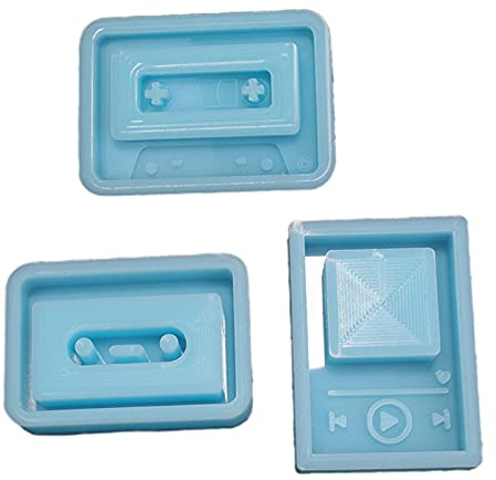 GHBOTTOM Tape Player Shaker Quicksand Epoxy Resin Mould Keyring Pendant Silicone Mould Silicone Moulds Jewellery Making
