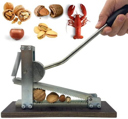 UYUNIX Casse Noix en Acier Durable, Casse Chataigne Pince à Chataignes Casse Noisette Rapide et Sans Effort pour Amandes, Noix, Noisettes, Olives, Fruits de Mer, Os et Bien Plus