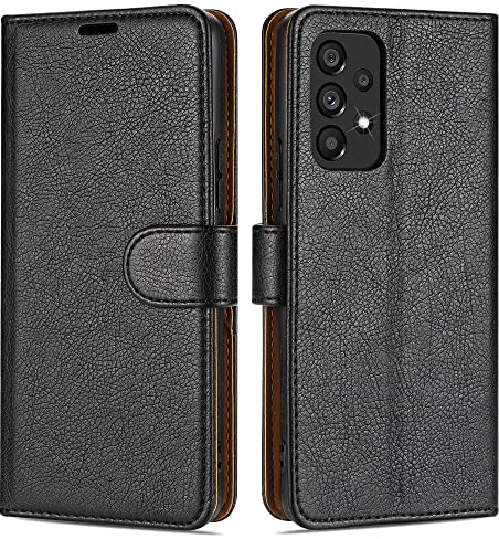 Case Collection For Samsung Galaxy A33 5G Case - Leather Mobile Phone Case - Case with Magnetic Flip - Protection with Card Holder, Stand for Samsung A33 5G Case Black