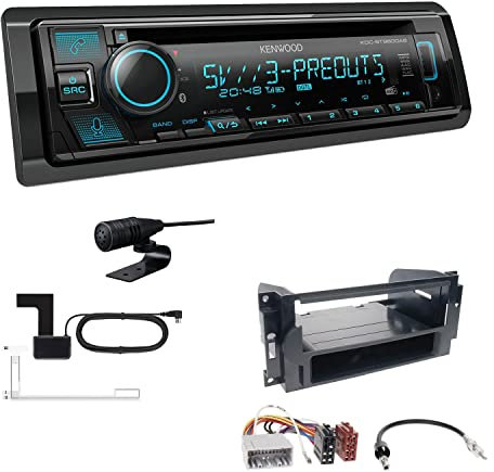 Kenwood KDC-BT960DAB 1-DIN Autoradio CD-Tuner mit Bluetooth Digitalradio DAB+ inkl. Einbauset passend für Jeep Grand Cherokee 2005-2007 schwarz