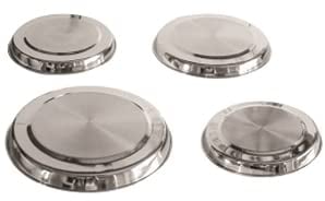 SUL 4 Pcs Hob Cover Set Stove Plate Cooker Top Burner Protector Silver Kit Home Kitchen Tools & Accessories Restaurants CANTEENS Safety Worktop Savers (Steel)
