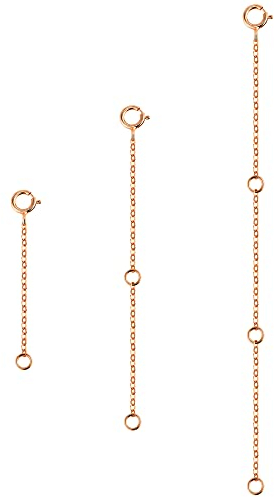 Roségold Kettenverlängerung, ALEXCRAFT 3 Stück 14k Roségold Verlängerung Kette Halskette Armband Verlängerungskette Roségold Kettenverschluss Schmuckherstellung Roségold Kettenverlängerung 2 4 6 Zoll