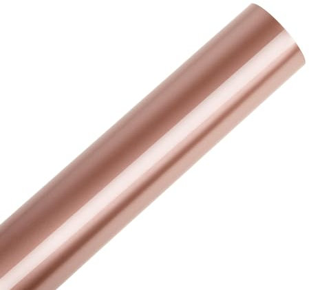 VINYL FROG Rouleau de vinyle adhésif permanent brillant 30,5 x 305 cm, or rose, facile à découper, désherber et transférer pour tasse, tasse, fenêtre, décoration d'intérieur