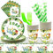 Lunriwis101 Dinosaur Party Supplies - 101 Pcs Tableware Set for 20 Guests - Plates, Cups, Napkins & Decorations for Kids Birthday Party