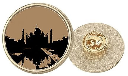 Ancient Buildings Taj Mahal Brosche, rund, Metall, goldfarben, M, Metall