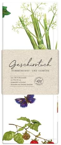 Grätz Verlag GmbH Geschirrtuch 100% Baumwolle, Geschenkidee, Küchen Accessoire, Motiv, Geschenk, Küche, Kochen, Grillen (Sommergemüse)