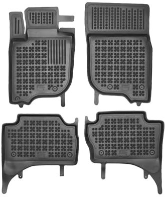 AZUGA Gummi Fußmatten passend für Mitsubishi L200 Doppelkabine ab 9/2015/Fiat Fullback ab 2016 AZUGA AZ10300499 Automatten 3D Gummimatten