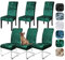 Alishomtll Samt Stuhlhussen 4er/6er Set Zerknitterter Samt Stretch Stuhlbezug Schwingstühle Elastische Hussen Abnehmbare Waschbarer Stühle Schutz für Esszimmer Party Bankett Hochzeit (Grün, 6 Stück)