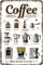 DODINO 20x30cm blechschilder COFFEE BREWING METHODS, Dekoratives Wohnaccessoire, Deko Vintage Küche Coffee Fans Geschenkidee