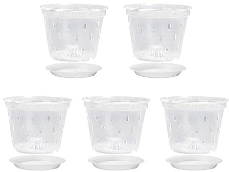 HXNH Lot de 5 pots de fleurs pour plantes de jardin, plantes grasses, pépinière, nourriture, bol de nutrition, bol de nutrition, sac de fleurs