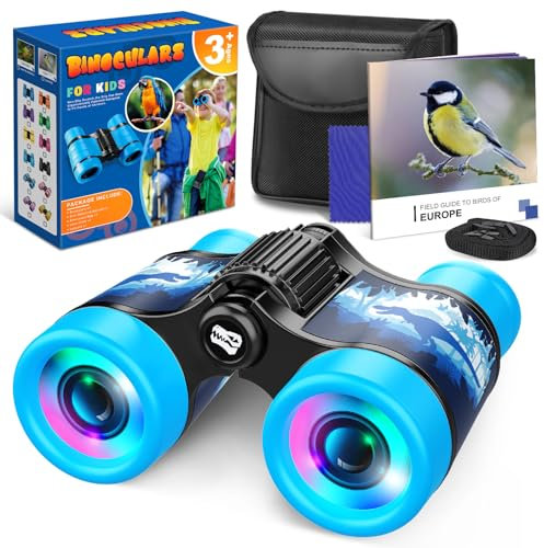 Dromlag Dinosaurs Binoculars Kids Toys for 3-9 Year Old Boys, 4x30, Foldable, Educational Learning, Outdoor Garden Toys for Bird Watching Hiking Camping, Children Binoculars Birthday Gifts for Boys