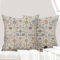 ECZOIL 2er Set Boho Kissenbezüge 50x50 cm,Böhmische Blumen Dekorative Kissenhülle Flachs 20x20 Inch Doppelseitiger Druck Dekorative Kissenbezug für Wohnzimmer Sofa Schlafzimmer-Floral Cremefarben