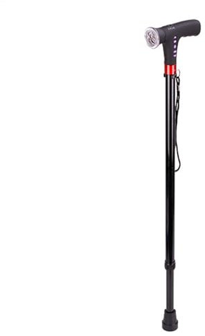 Einstellbarer Faltbarer Faltrohr für Männer und Frauen mit Alarm -LED -Licht Radio und gepolstertem Griff für Behinderte geeignet