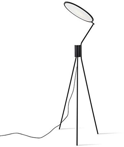 Floor Lamp Metal Black, Floor Lamps Tripod, with White Acrylic Lampshade LED Spotlight Eye Protection Reading Standing Lamps for Living Room, beadroom, Bedside,Office, Study, 18W,White Light