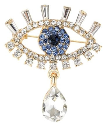 Broches mauvais œil mignonne pour femmes, Broche de revers en forme de larme œil bleu de bohémienne pour femmes chapeau sac costume robe accessoires bijoux
