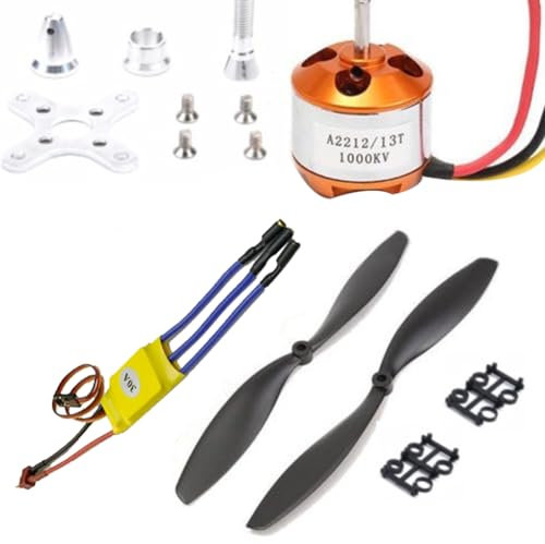 JNJOOD Brushless RC 2212 Motor 1000KV + ESC 30A (elektrischer Geschwindigkeitsregler) + Propeller-Set 1045 für Set Multicopter Quadrocopter RC