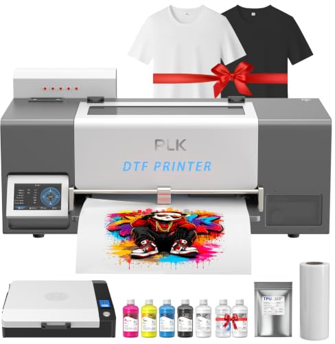 PLK A3 DTF Printer with XP600 Printhead,Double-Speed,Auto-Clean&Dual White Ink System,Low Ink Alert,13'' DTF Machine for Custom Garment Printing (A3 Printer+Oven Bundles)