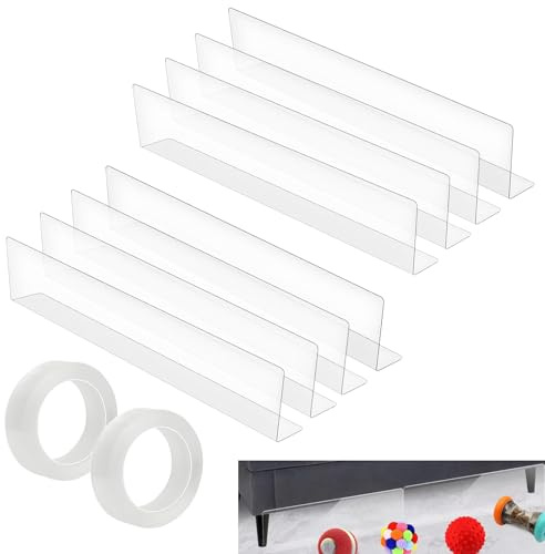 8 Stück Spielzeugblocker Für Möbel, Unter Sofa Transparente Spielzeug Blocker mit Klebeband Bett Boden Blocking Board für Couch Spielzeug Tiere Staub