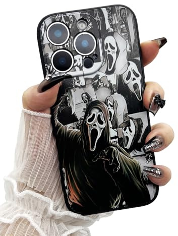 Cool Scream Horror Movie Anime Printed Case for iPhone 13 Mini, Fashion Funny Halloween Skull Skeleton Scary Face Pattern Design, Soft TPU Silicone Shockproof Phone Case for Women Men Boys Girls