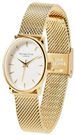 VICTORIA HYDE Vintage Damen Uhr Armbanduhr Analog Damen in Oval mit Milanese Steel Band