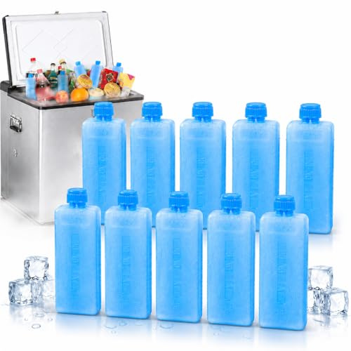 Générique Lot de 8/10 Pain de Glace pour Rafraichisseur d'air, Bloc de Glace Climatiseur Réutilisable Longue Durée, Packs de Congélation Rigides à Cristaux de Glace pour Glacière, Sac Isotherme
