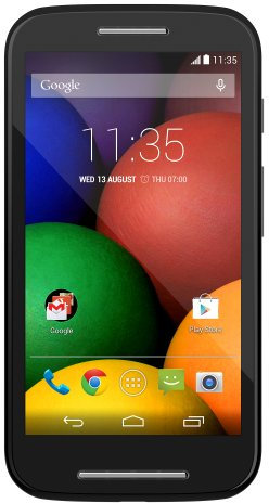 Motorola Moto E Smartphone, Display 4.3 pollici qHD, Processore Qualcomm Dual-Core 1.2GHz, Memoria 4GB, 1GB RAM, Fotocamera 5MP, Android 4.4.2 KitKat, Bluetooth, WiFi, Nero [Regno Unito]