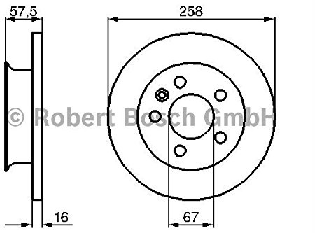 BOSCH 0 986 478 544 2x Bremsscheiben Vorne Ø258mm voll Kompatibel mit VW Transporter T3 Bus 251407615B BD466 251407615Q