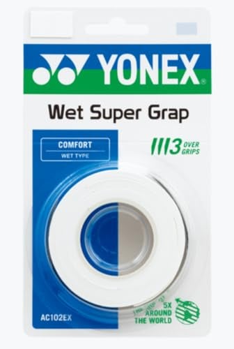 YONEX Super GRAP Synthetikgriff (3 pro Packung), Weiß, Einheitsgröße