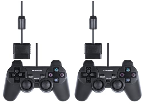 HaoYiShang 2 pcs Dual Wired mannete for ps2 Contrôleur controller Analogique Gamepad Joystick Joypad pour Sony PS2 Console PSX PSX Video Games