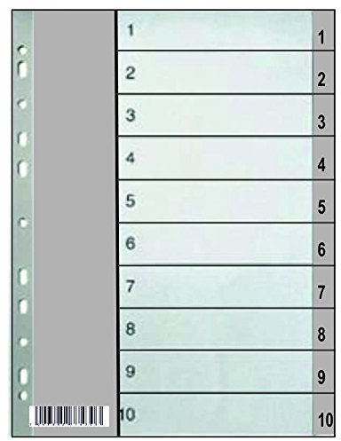 Register 1-10, PP-Folie, Kunststoffregister (100 Packung)