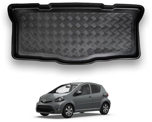 NOMAD Boot Liner Mat for Toyota Aygo 2005-2014 | Tailored PE Car Boot Protector Tray, Waterproof Raised Edge Trunk Mat, Easy Clean Cargo Floor Liner