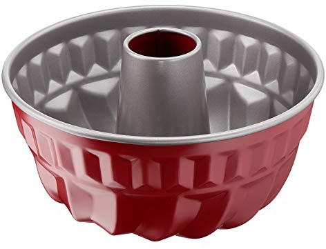 Tefal Delibake J1640214 Molde de repostería 22 cm, forma redonda y con gran fondo, revestimiento antiadherente, fácil desmonte, de acero al carbono, con grosor 3/10, Steel, rojo